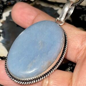 Blue Anhydrite Pendant 2 1/4”